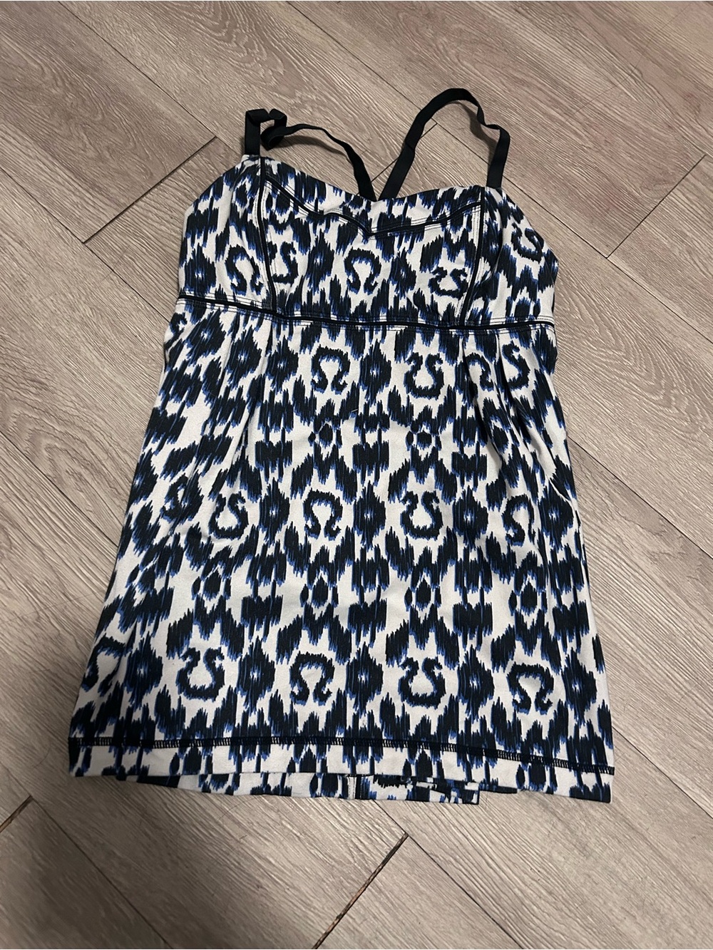 lululemon athletica Navy and White Printed Tank Top